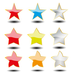 Stern symbol etikett - vektor 3d