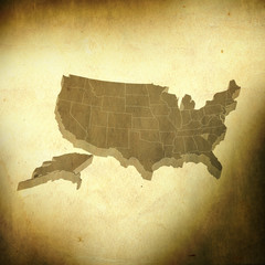 USA map on grunge background