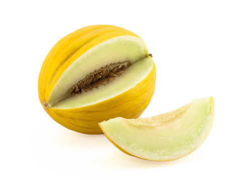 Yellow melon with clipping path