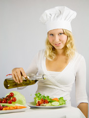 girl seasoned salad