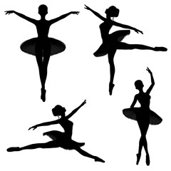 Obraz premium Ballet Dancer Silhouettes