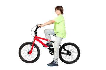 Obraz na płótnie Canvas Funny child practicing bike