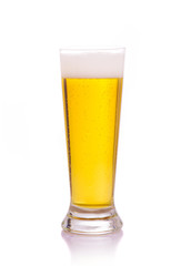 glass of beer on a white background