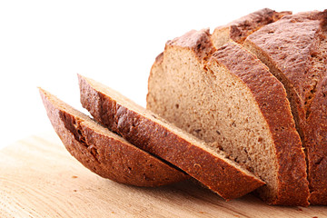 Bread isolated on white