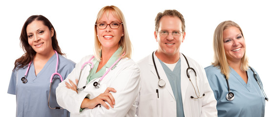 Fototapeta premium Set of Smiling Male and Female Doctors or Nurses