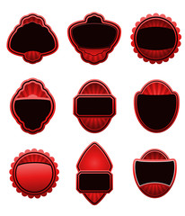 Set of vintage red labels
