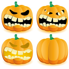 Halloween pumpkin with various lighting, part 4, vector