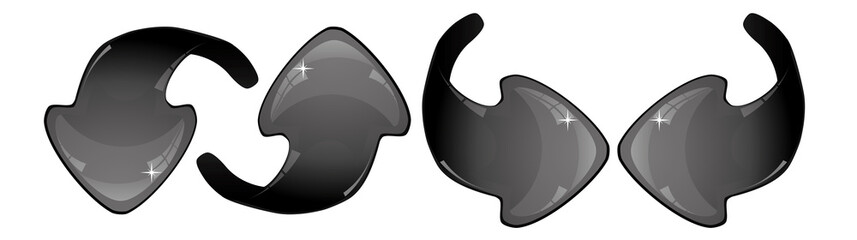 Set of black glitter arrows, vector illustration