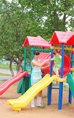 family on playground