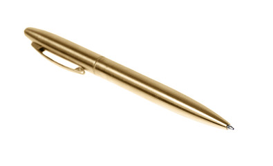 Golden pen isolated