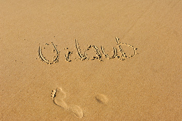 Urlaub in den Sand geschrieben