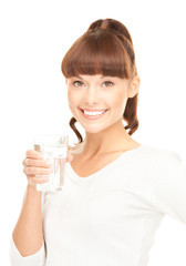 woman with glass of water