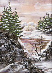 Fototapeta na wymiar Winter Siberian landscape