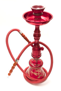 red hookah isolated on white background
