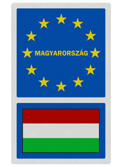 EU signs series - Hungary (in Hungarian language), photo realist