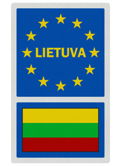 EU signs series - Lithuania (in Lithuanian language), photo real
