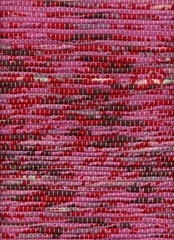 Hand woven pink cotton rug, detail