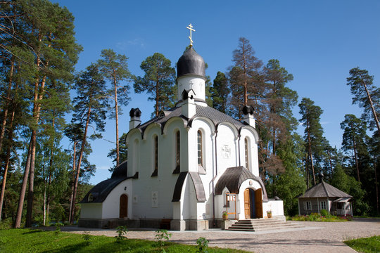 Ladoga lake. Island Valaam. Beautiful churches.