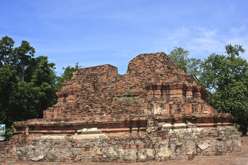 Fototapeta na wymiar old temple ayuthaya of in thailand