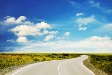 road in a field