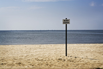 Beach Closed Sign, Gulf Coast