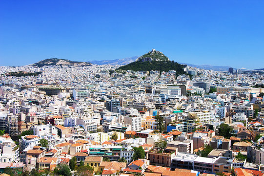 View from the Acropolis at Athens, Greece