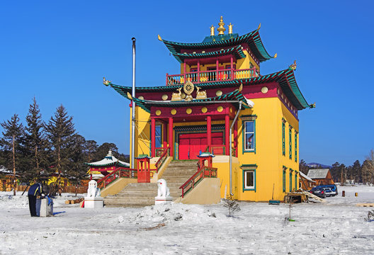 Buddhist temple in the Verhne-Beryozovsky Datsan, Buryatia