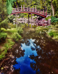 Park in spring time - japanese garden