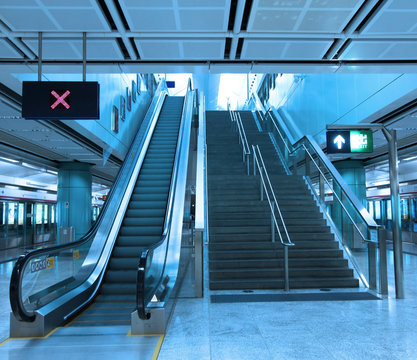 Escalator in modern interior