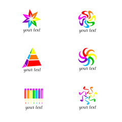 symbols in seven colors vector illustration