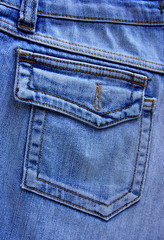 Blue jeans with pocket