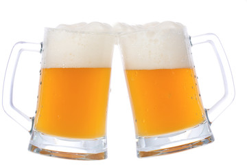 two mugs of beer
