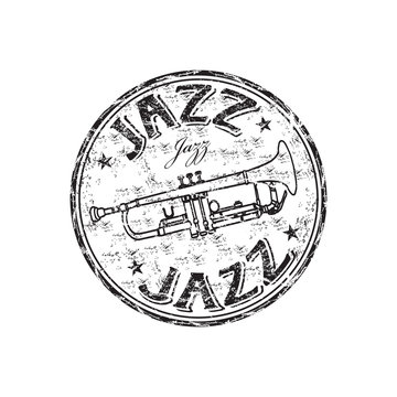 Jazz grunge rubber stamp
