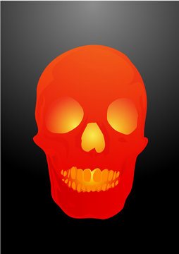 Vector illustration a human skull by a holiday helloween