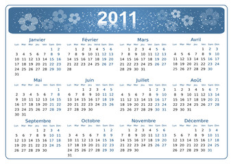 Calendrier (polices non vectorisées)