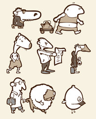 Fototapeta premium Set of a funny creatures #2