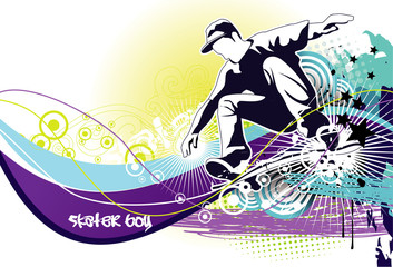 skater jumping vector © chispas