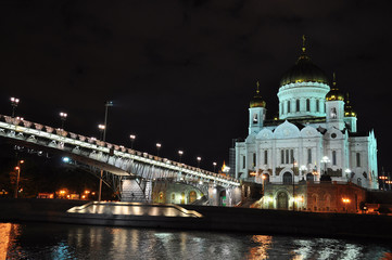Fototapeta na wymiar Chrystusa Zbawiciela w nocy. Moskwa, Rosja.