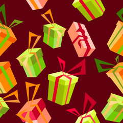 Seamless pattern with gifts