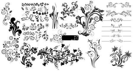 Collection of different tattoo design elements
