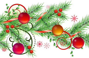 Seamless horizontal christmas pattern