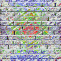 Abstrakt illustrierte farbige Glasfläche