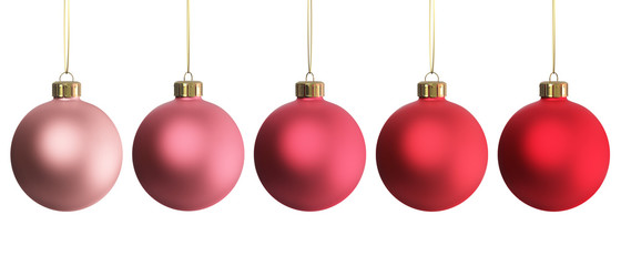 Christmas decoration five pink ornaments