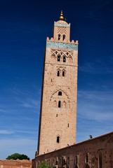 Fototapeta na wymiar Le minaret de la Koutoubia