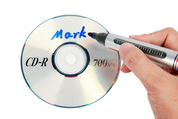 DVD with marking pen