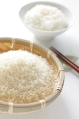 Fototapeta na wymiar Japoński ryż i gotowany ryż