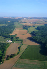 Aerial view of countryside north Yonne