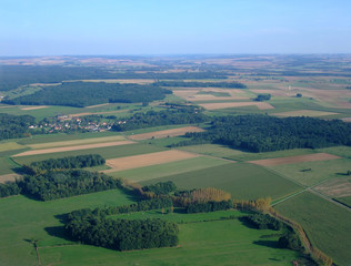 Aerial view of countryside  north Yonne