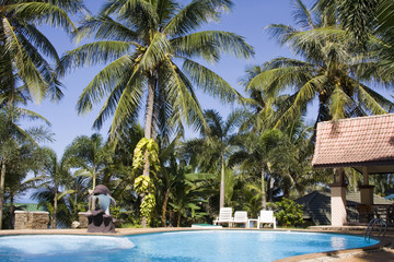 Fototapeta na wymiar Beautiful swimming pool in Thailand.