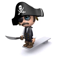 Cercles muraux Pirates le pirate 3d marche la planche
